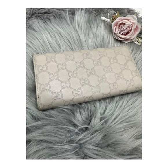 Gucci Guccissima Long Wallet Ivory Leather Interlocking Lovely Monogram - Picture 10 of 10